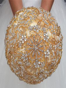 Bouquet de mariée en or, demoiselle d'honneur, fleur de poignet, boutonnière, strass, Bouquets de mariée, Corsage de poignet, fleurs de mariage7681170