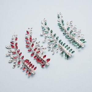 Bruidshaarspeldjes Groen rood Opaal Vrouwen Haarspeld Hoofdaccessoires voor Bruid Hoofdtooi Bruiloft Barrette Fascinators