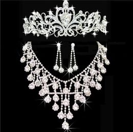 Tiara's gouden tiara's kronen bruiloft haar sieraden ketting, oorbel goedkope groothandel mode meisjes avond prom feestjurken accessoires