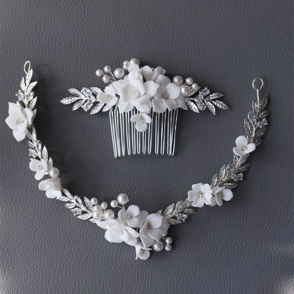 Combinan de novias Vine Diadema de boda Tiara Accesorios Joyas Joyas Plata Hecho a mano