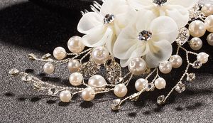 Peignes à cheveux de mariée pour perles de mariée, bandeaux de mariée en cristal, robe de voile de mariage, peigne de mariée, coiffure de fleur en soie, cheveux A202f
