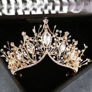 Bruidshoofddeksels Goud Water Diamanten Kroon Haarband Bruiloft Haaraccessoires Bruiloft Trouwjurk Accessoires