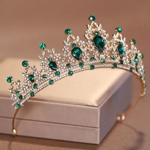 Bridal Headwear Green-Colour Women's Fashion Party Crown Girl Performance Tiaras