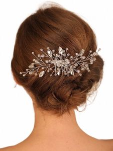 Coiffures de mariée Dames Rhineste Peigne à cheveux Accessoires de cheveux de mariage Fi Party Prom Bijoux de cheveux à la main Femmes Headpiece T8HW #