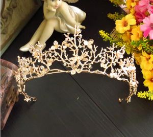 Bruidssieraden goud barokke takken kroon tiara trouwjurk accessoires new261t
