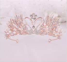 Bruids sieraden hete verkoop kroon handgebreide bruids tiara prinses verjaardagskroon