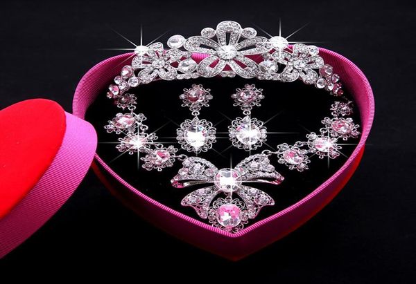 Pendientes de collar de joyería nupcial vestimenta de joyas de boda coreana accesorios de hilo de la corona de boda jCE0506953021