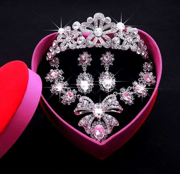 Pendientes de collar de joyería nupcial vestimenta de joyas de boda coreana accesorios de hilo de la corona de boda je0503079448