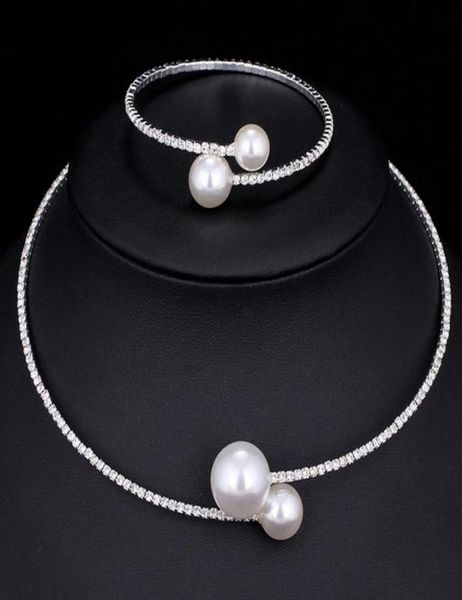 Collar nupcial y pulseras Accesorios Juegos de joyería de boda Rinestono Pearl Formal Accesorios brazaletes brazaletes N5727719