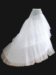 Jupon de mariée blanche Aline 3 couches 2 Hoop Train Sweep Slip Mariage Robe de mariée CRINOLINES JUT