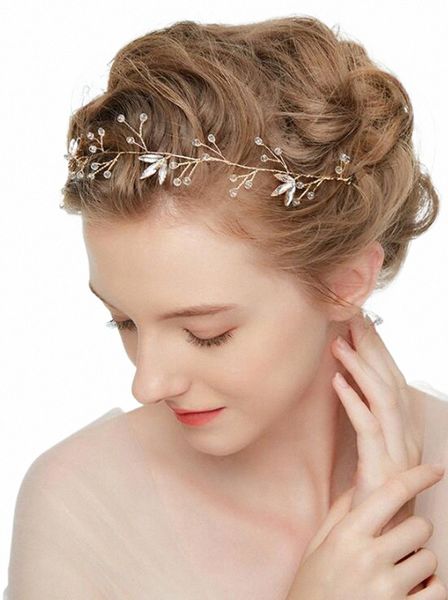 Bridal Rhineste Bandeau de mariage Headpiece cheveux de mariée Accory Rhineste Tiara Headpiece Bijoux de cheveux pour femmes et filles t4na #