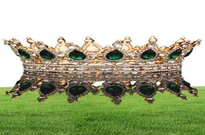 Bridal Round Tiaras en kronen kristallen bruiloft headpieces vintage koninklijke koningin vrouwen optocht prom rhinestone haar fascinators orna3308906