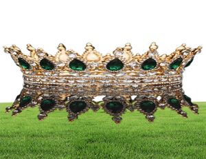 Tiaras et couronnes rondes nuptiales cristaux coiffures de mariage vintage royal reine féminin concours de fascinateurs de cheveux en strass de bal Orna6774000