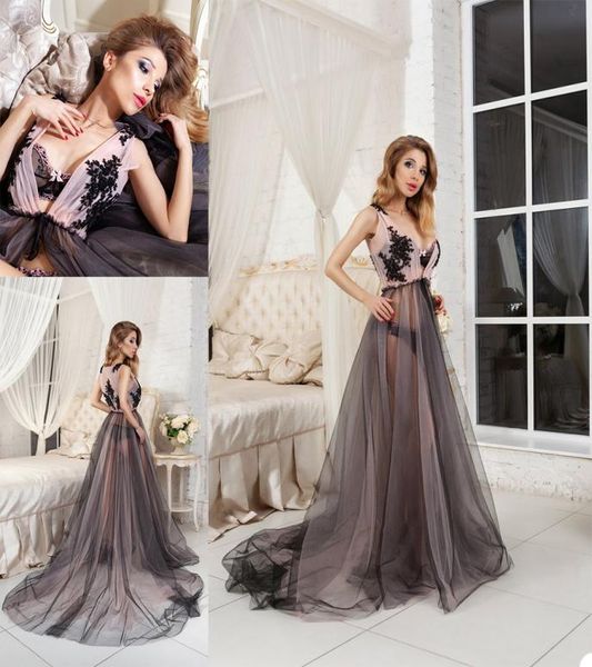 Vêtements de nuit de mariée sur mesure Contraste Couleur Peignoir Femmes Robe de nuit Sexy Illusion Femmes Designer Pyjamas Femme Lingerie5187647