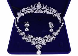 Bruids tiaras haar ketting oorbellen accessoires bruiloft sieraden sets goedkope mode stijl bruid haarjurk 97783807445340