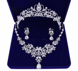 Bruids Tiara's Haar Ketting Oorbellen Accessoires Bruiloft Sieraden Sets Goedkope Mode Stijl Bruid Haar Jurk97783801451934