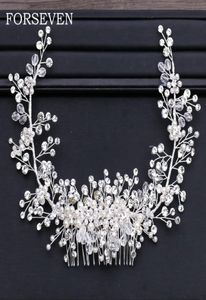 Bridal Tiaras Pearl Hair Pougl Crystal Headpiece Head bijoux Femmes Ornements de cheveux Rigiane Bandage de mariage T1906206944325