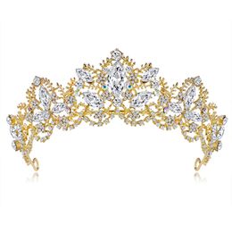 Bruids Tiara's met Steentjes Bruiloft Sieraden Meisjes Headpieces Verjaardag Party Performance Pageant Crystal Crowns Wedding Accessoires BW-DA014