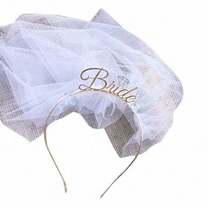 BRIDAL VEIL Hoofdband vrijgezellenfeest Bridale Wedding Veil Korte Bruid Hoofdband Kroon Wedding Tiaras voor bruid B9PB#