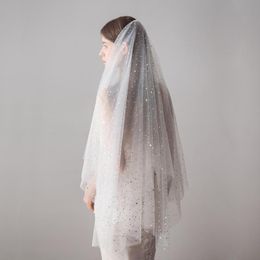 Bruidssluiers 100 cm Shinny lange bruiden sluier voor vrouwen tule trouwjurk accessoire hoge kwaliteit