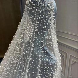 Voiles de mariée 1 niveau voile de mariage avec perles longues luxe dispersées dense magnifique cathédrale de mantille personnalisée