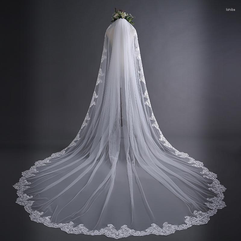 Свадебная вуали 2023 метра роскошные длинные свадебные вуаль невесты свадьбы девичника