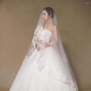 Voiles de mariée 3 mètres bord de dentelle mariage sans peigne long blanc ivoire accessoires Veu de Noiva Com Renda