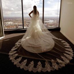 Bruidssluiers Aankomst Lace Edge Brautschleier Casamento Duvak Veu Veil Boda Bruiloft Accessoires 2 Layer De Noiva
