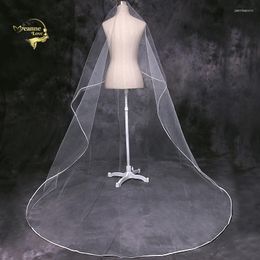 Voiles De mariée cathédrale voile Tulle ruban bord Long Train 280 CM mariage pour mariée Velos De Novia 2023 Largos Accesorios