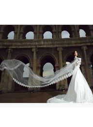 Bridal Veils Cathedral Wedding 5m 164ft Long Lace Edge Accessories Mariage Welon Veil8024319