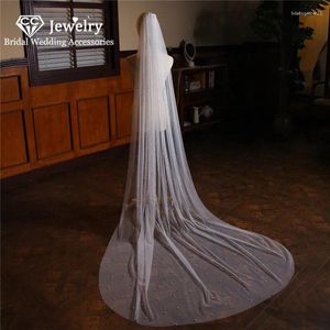 BRIDAL VEILS CC Lang voor vrouwen bruiloft haaraccessoires kleding verloving Haarwear Imitatie Pearl 2,7 M Trendy Chapel Veil V875