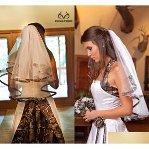 Bruidssluiers Elegant camouflage Korte ellebooglengte Lintrand Bruiloft Haarstukken voor bruiden Op maat gemaakt Drop Delivery Feestevenementen Toegang Dhilw