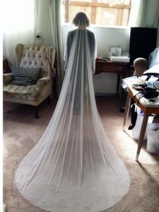 Voiles de mariée Élégant Long Voile Dot Net Tulle Une Couche Sans Peigne Femmes Cadeau De Fête De Mariage