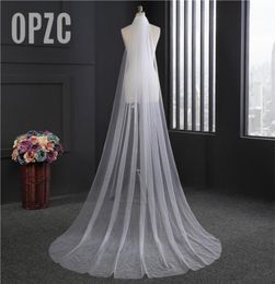 Bruidssluiers Mode 1 laag tul Eenvoudig mooi 300 cm lange bruidssluier Blusher Voile Mariage Cut Edge Mousseline met kam2229121