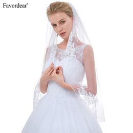 Bridal Veils Favordear Soft TuLle 2t Veil Voile de Mariee Short Velos Novia 2023 White Ivory Wedding