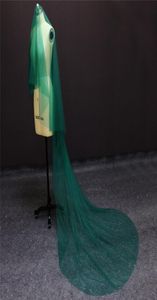 Voiles de mariée vert une couche 3 mètres robe de mariée en tulle beau voile2928646
