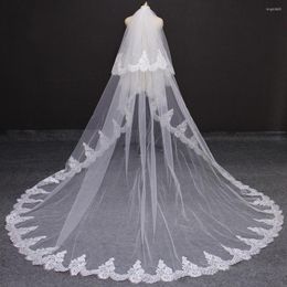 Bridal Veils Hoge kwaliteit 2 lagen wimper kanten bruiloft Veil 3m lang 2t met kam voile mariage 2023 accessoires