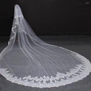 Voiles de mariée haute qualité 5 mètres paillettes scintillantes soignées bord de dentelle 2T voile de mariage avec peigne 5M de Long luxe 2 couches