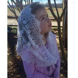 Veaux de mariée Ivory Lace Mantilla Veil for Church Catholic Latin Mass Enfants Little Girl Headwrap de Novia Negra Mantille dentelle