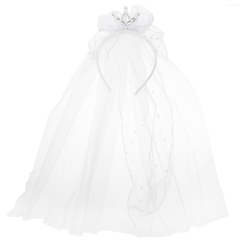 Bridal Veils Kids Veil Double- Sided Bow Po Headdress Wedding Flower Girl