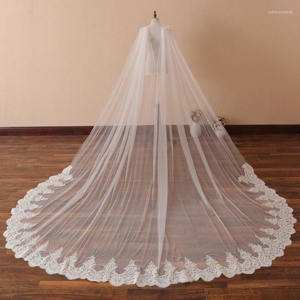 Voiles de mariée Dentelle Châle Voile Blanc/Ivoire 3M Longueur Cathédrale Mariage Tulle