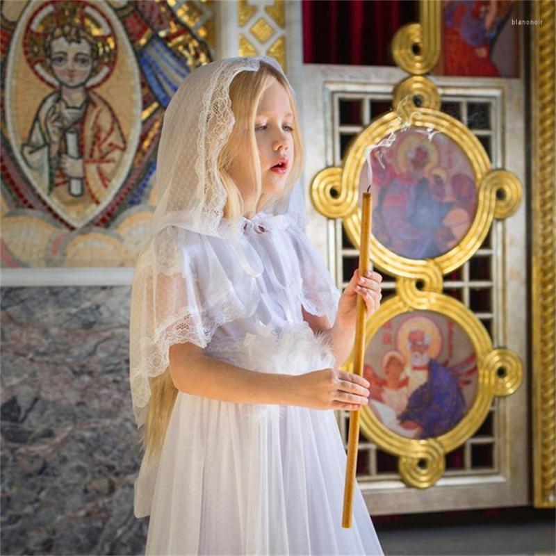 Bruidssluiers Kleine Meisjes Kid Kinderen Kant Katholieke Sluier Mantilla Voor Kerk Hoofdbedekking Latin Massa Negra Voile De novia