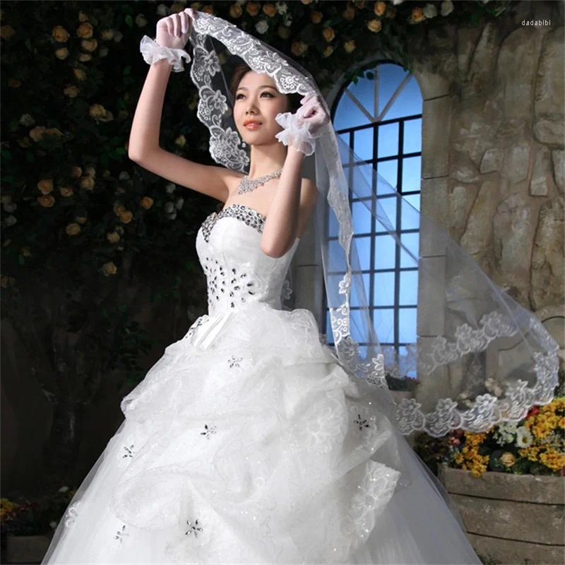 Bridal Veils Mariage Wedding with Applimed White / Ivory / Red Head Accessoires 2024 Femmes Short