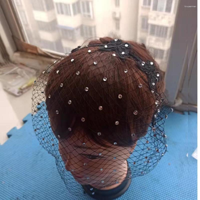 Voiles de mariée Mysterious Gaze Diamond Headwear Mode européenne et américaine OL Party Hair Accessories Hoop Black Butterfly Style