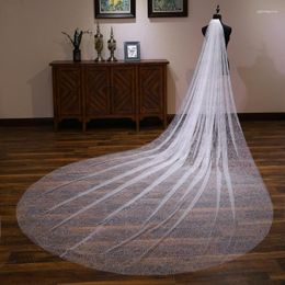 Voiles de mariée NZUK 2023 Collection de mariage ivoire 4 mètres de long paillettes ciel étoile brillance luxe mariée coiffure Matiage