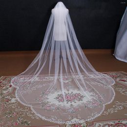 Voiles de mariée NZUK réel Pos feuille dentelle voile de mariage blanc ivoire Long avec peigne église espagnole femme accessoires de mariée