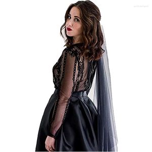 Voiles De Mariée Real Pos 2 Couches Voile De Mariage Noir Long Tulle Avec Peigne Accessoires Velos De Novia Negra Largos 3 Mètre