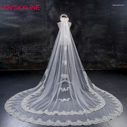 Veils de mariée réels poss deux couches velos de novia 3 mètres de longueur 2t ivoire design de conception de conception