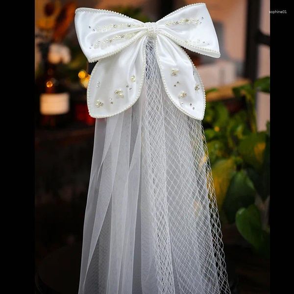 Voiles de mariée courte ivoire papillon une couche de mariage fête vintage avec clip