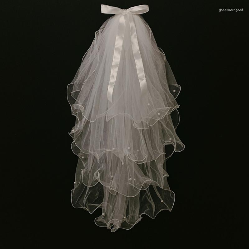 Bridal Veils Short Tulle Veil With Comb 2023 Sale Wedding Accessories Mariage 2 Layers White Ivory Stock Simple For Women